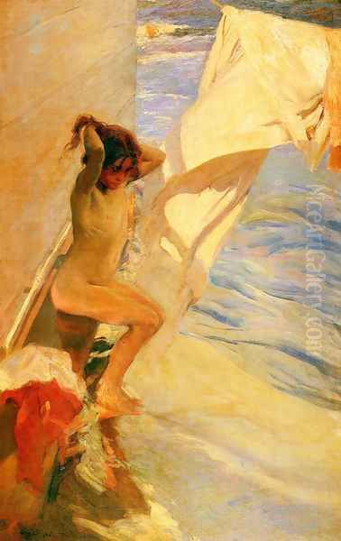 Antes del bano (Before Bathing) Oil Painting by Joaquin Sorolla Y Bastida