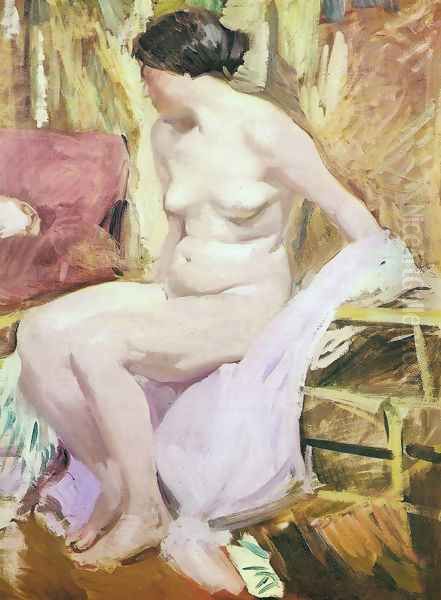 Nude woman Oil Painting by Joaquin Sorolla Y Bastida