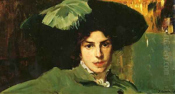 Maria con sombrero (Maria with Hat) Oil Painting by Joaquin Sorolla Y Bastida