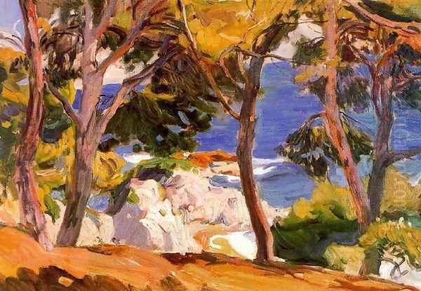 Coast of Santa Cristina, Lloret de Mar Oil Painting by Joaquin Sorolla Y Bastida