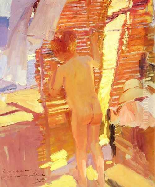 La nina curiosa (The Inquisitive Child) Oil Painting by Joaquin Sorolla Y Bastida