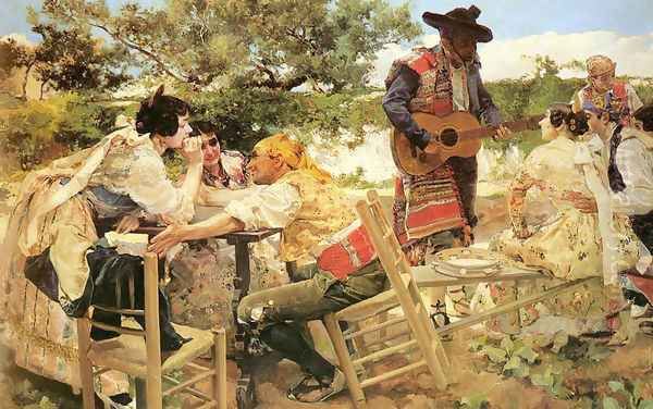 Escena valenciana (Valencian Scene) Oil Painting by Joaquin Sorolla Y Bastida