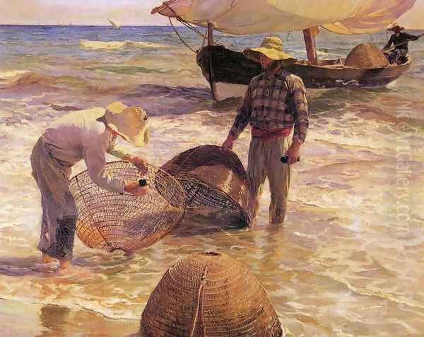 Pescadores valencianos (Valencian Fisherman) Oil Painting by Joaquin Sorolla Y Bastida