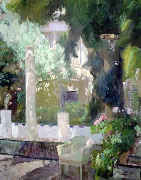 The Gardens at the Sorolla Family House, 1920 Oil Painting by Joaquin Sorolla Y Bastida