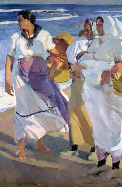 Valencian Fisherwomen, 1915 Oil Painting by Joaquin Sorolla Y Bastida