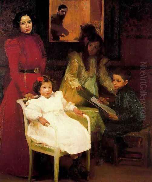 My family Oil Painting by Joaquin Sorolla Y Bastida