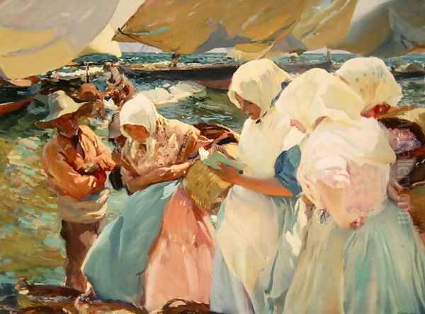 Fisherwomen on the Beach Oil Painting by Joaquin Sorolla Y Bastida