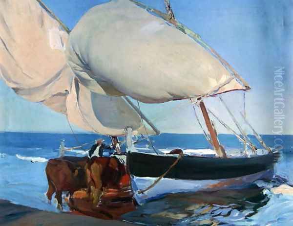 Sailing Boats, 1916 Oil Painting by Joaquin Sorolla Y Bastida