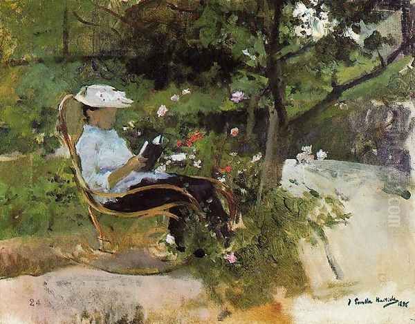 At the garden Oil Painting by Joaquin Sorolla Y Bastida