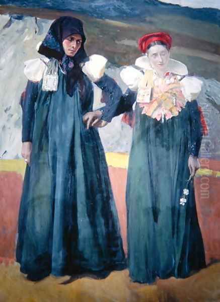 Traditional dress from the Anso Valley, 1914 Oil Painting by Joaquin Sorolla Y Bastida