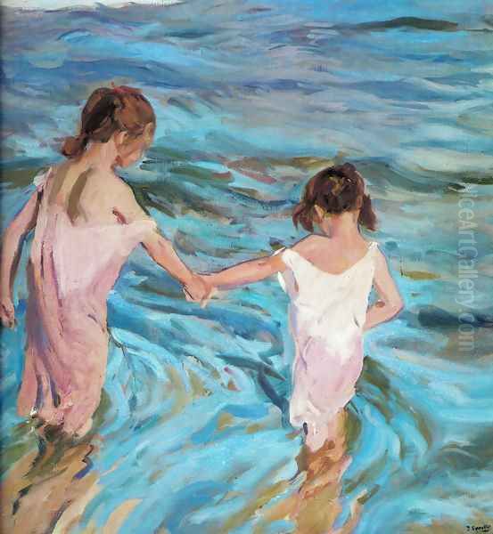 Girls at sea Oil Painting by Joaquin Sorolla Y Bastida