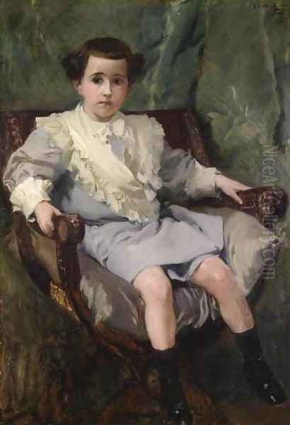 Portrait of the Son of Alejandro de Anitua (Retrato del hijo de Alejandro de Anitua) Oil Painting by Joaquin Sorolla Y Bastida