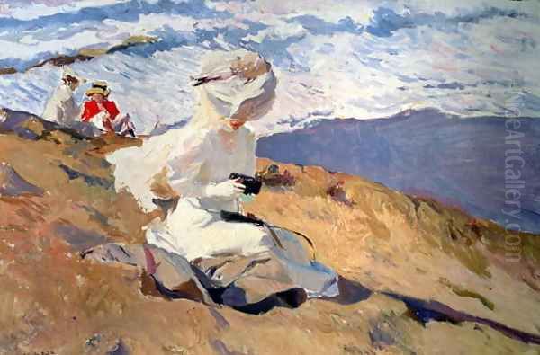 The Beach at Biarritz 2 Oil Painting by Joaquin Sorolla Y Bastida