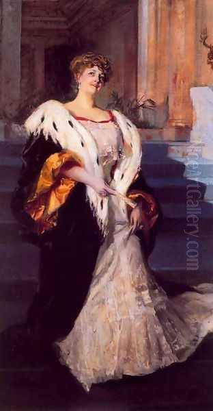 Portrait of Dona Elena Ortúzar Blasco Ibañez Oil Painting by Joaquin Sorolla Y Bastida