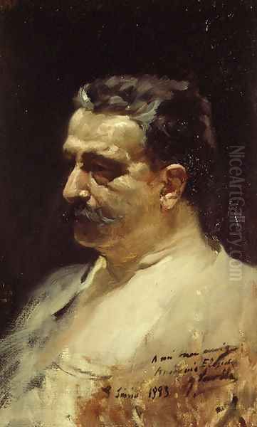 Retrato de Antonio Elegido (Portrait of Antonio Elegido) Oil Painting by Joaquin Sorolla Y Bastida