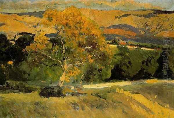 Yellow tree, The Farm Oil Painting by Joaquin Sorolla Y Bastida