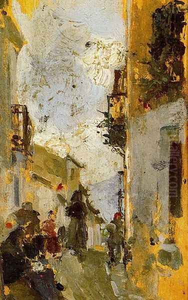 Italian Street Oil Painting by Joaquin Sorolla Y Bastida