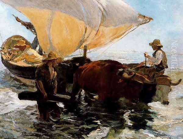 Study for 'The Comeback of the fisheries' Oil Painting by Joaquin Sorolla Y Bastida