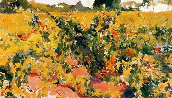 Vineyards study Oil Painting by Joaquin Sorolla Y Bastida