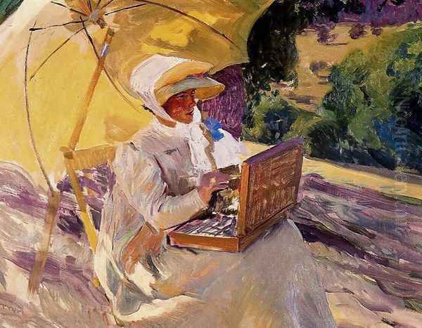 Mary painting at the Pardo Oil Painting by Joaquin Sorolla Y Bastida