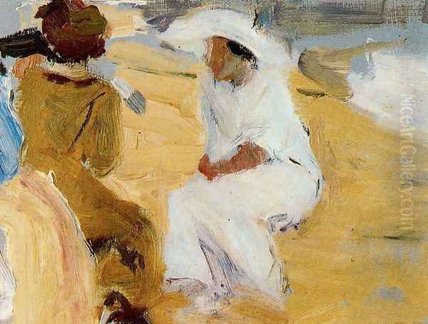 Women on the beach at San Sebastian Oil Painting by Joaquin Sorolla Y Bastida