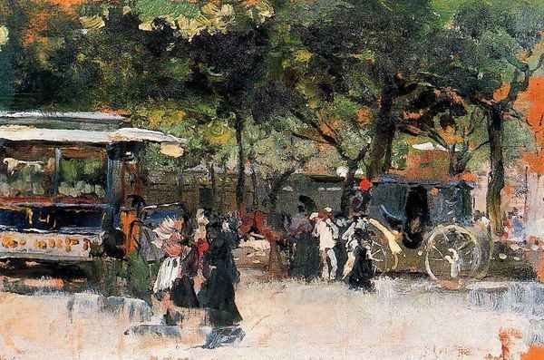 Near Paris Oil Painting by Joaquin Sorolla Y Bastida