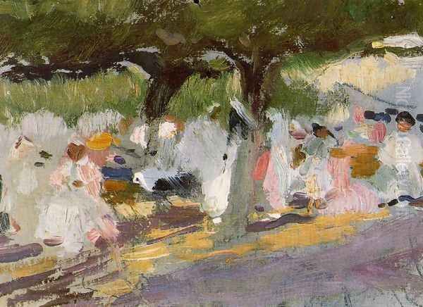 Under the tamarinds (San Sebastian) Oil Painting by Joaquin Sorolla Y Bastida