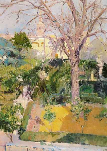 Gardens of the Alcazar in Seville Oil Painting by Joaquin Sorolla Y Bastida