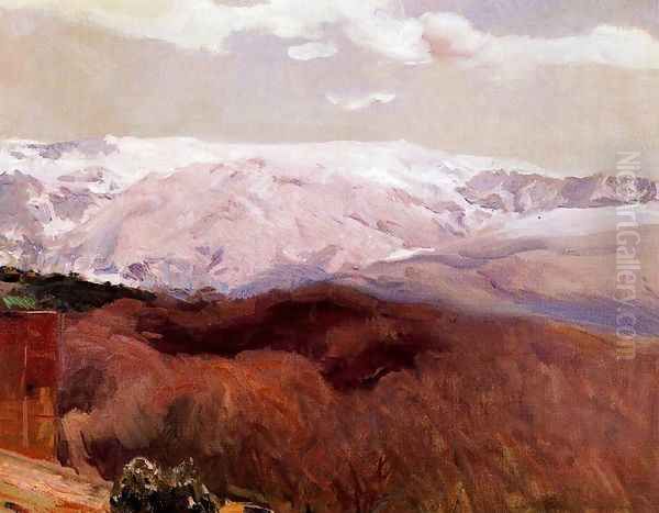 Sierra Nevada in winter Oil Painting by Joaquin Sorolla Y Bastida