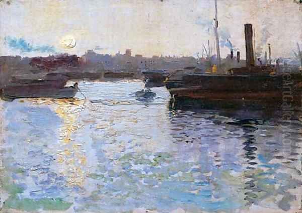 Puerto de Valencia (Port of Valencia) 2 Oil Painting by Joaquin Sorolla Y Bastida