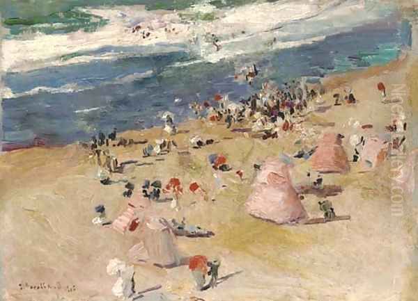 Playa de Biarritz Oil Painting by Joaquin Sorolla Y Bastida