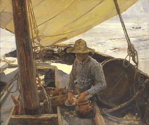 Mondando patatas Oil Painting by Joaquin Sorolla Y Bastida