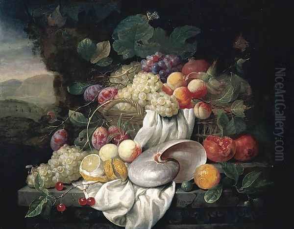 Still-Life of Fruit 1663 Oil Painting by Joris Van Son