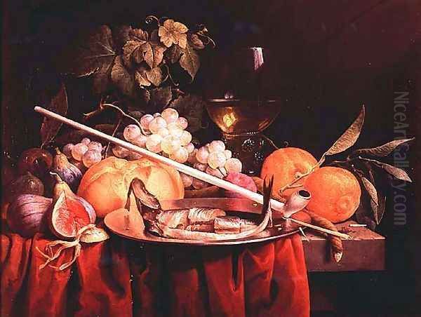 Still Life with Clay Pipe Oil Painting by Joris Van Son