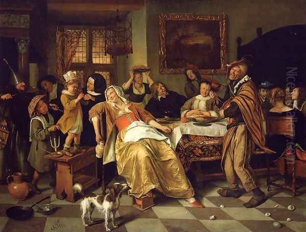 Twelfth Night II Oil Painting by Jan Steen