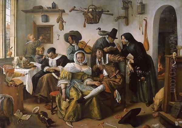 In Luxury, Look Out 1663 Oil Painting by Jan Steen