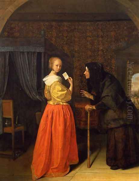 Bathsheba Receiving David's Letter Oil Painting by Jan Steen