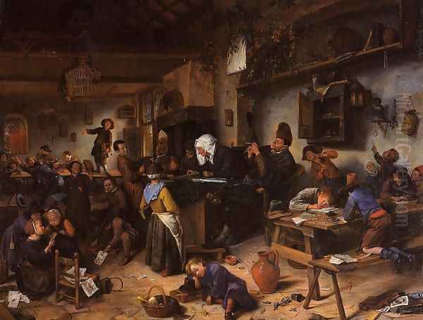 A School For Boys And Girls Oil Painting by Jan Steen