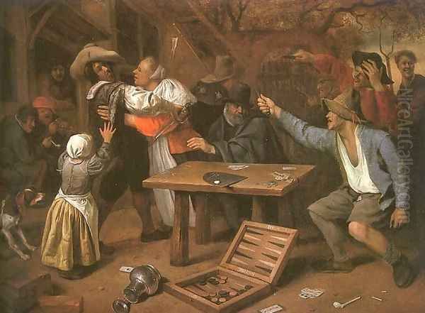 Card Players Quarreling 1664-65 Oil Painting by Jan Steen