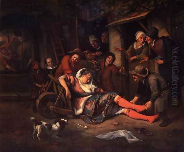 Wine is a Mocker Oil Painting by Jan Steen