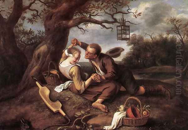 Merry Couple Oil Painting by Jan Steen