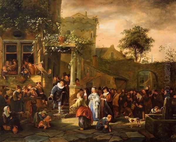 A Village Wedding Oil Painting by Jan Steen