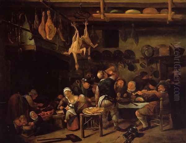 The Fat Kitchen Oil Painting by Jan Steen