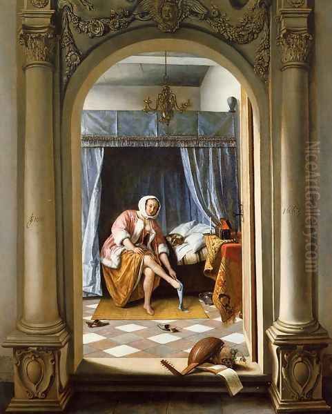 Woman at Her Toilet Oil Painting by Jan Steen