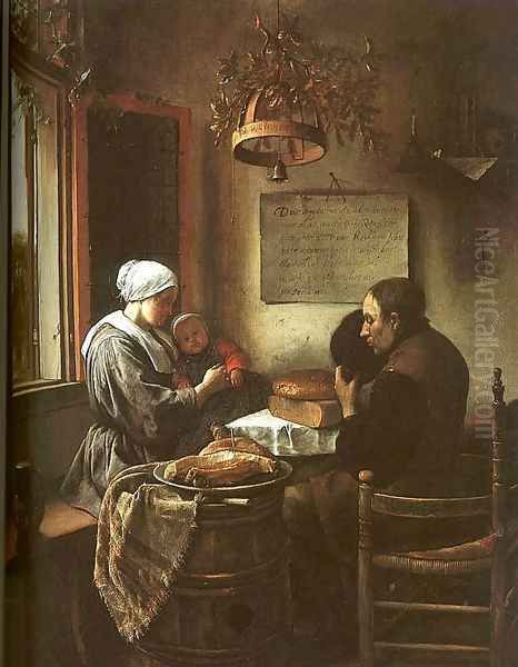 Grace Before a Meal 1660 Oil Painting by Jan Steen