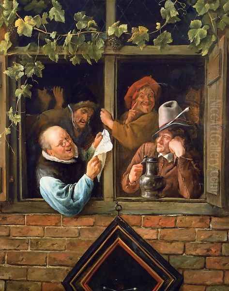 Rhetoricians at a Window 1662-66 Oil Painting by Jan Steen