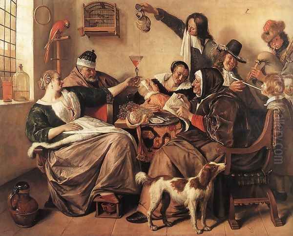 The Artist's Family c. 1663 Oil Painting by Jan Steen