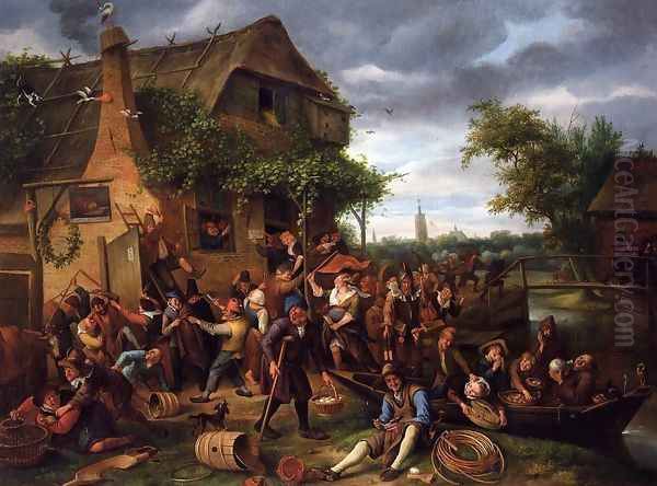 A Village Revel Oil Painting by Jan Steen