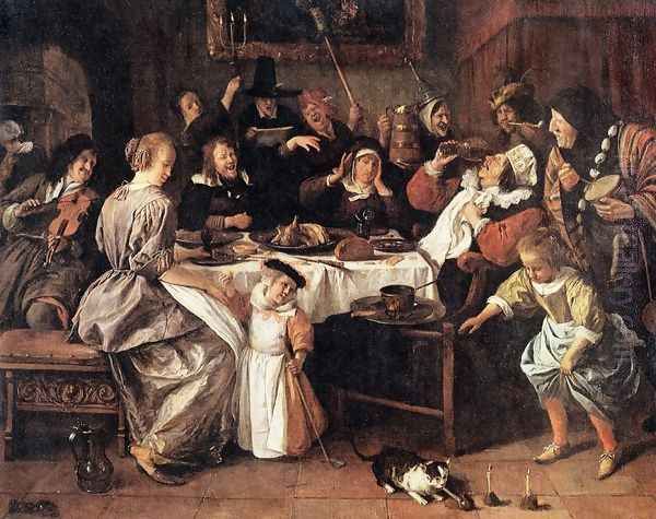 Twelfth Night Oil Painting by Jan Steen