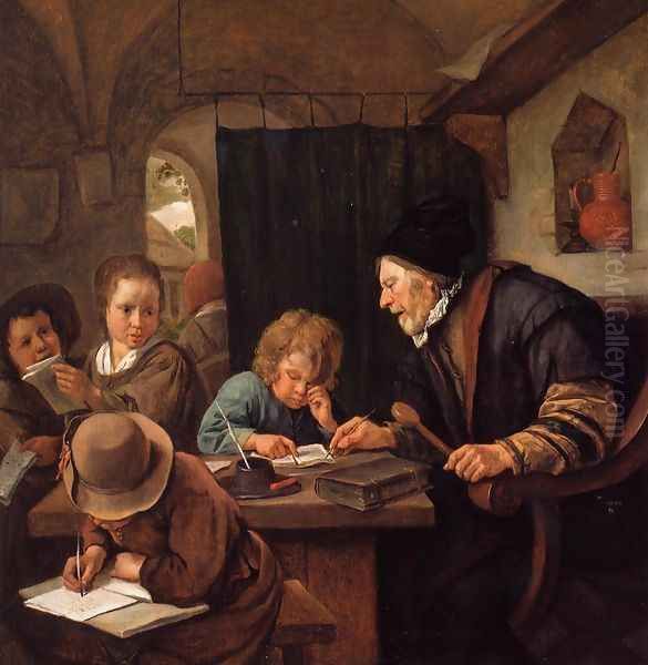 The Severe Teacher Oil Painting by Jan Steen